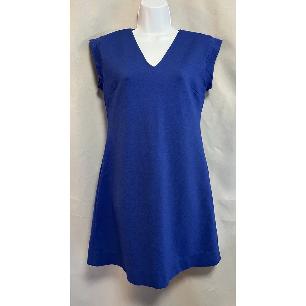 Kate Spade A-Line Mini Dress  Size 4 Royal‎ Blue V-Neck Women's